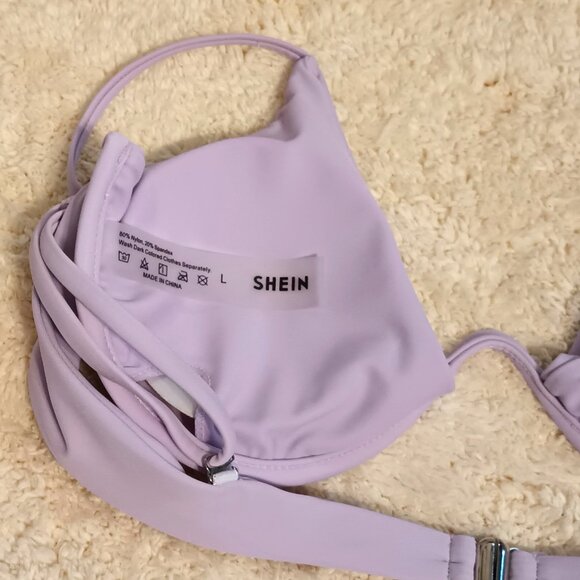 NWOT~ SHEIN 2 Piece Bikini Set Underwire Halter Triangle Bra & Hipster Bottom - Picture 9 of 12